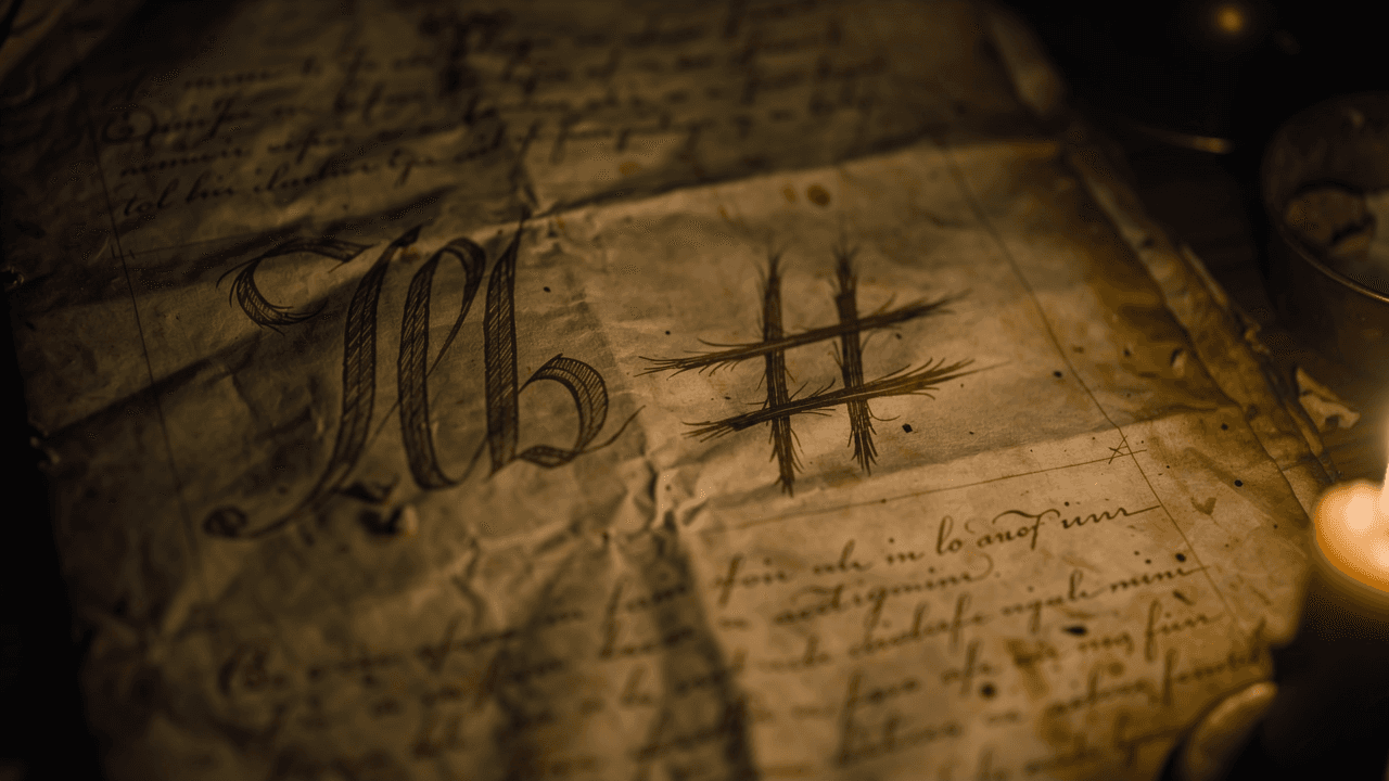 A medieval scribe’s abbreviation of the Latin “libra pondo” evolving into the modern # symbol