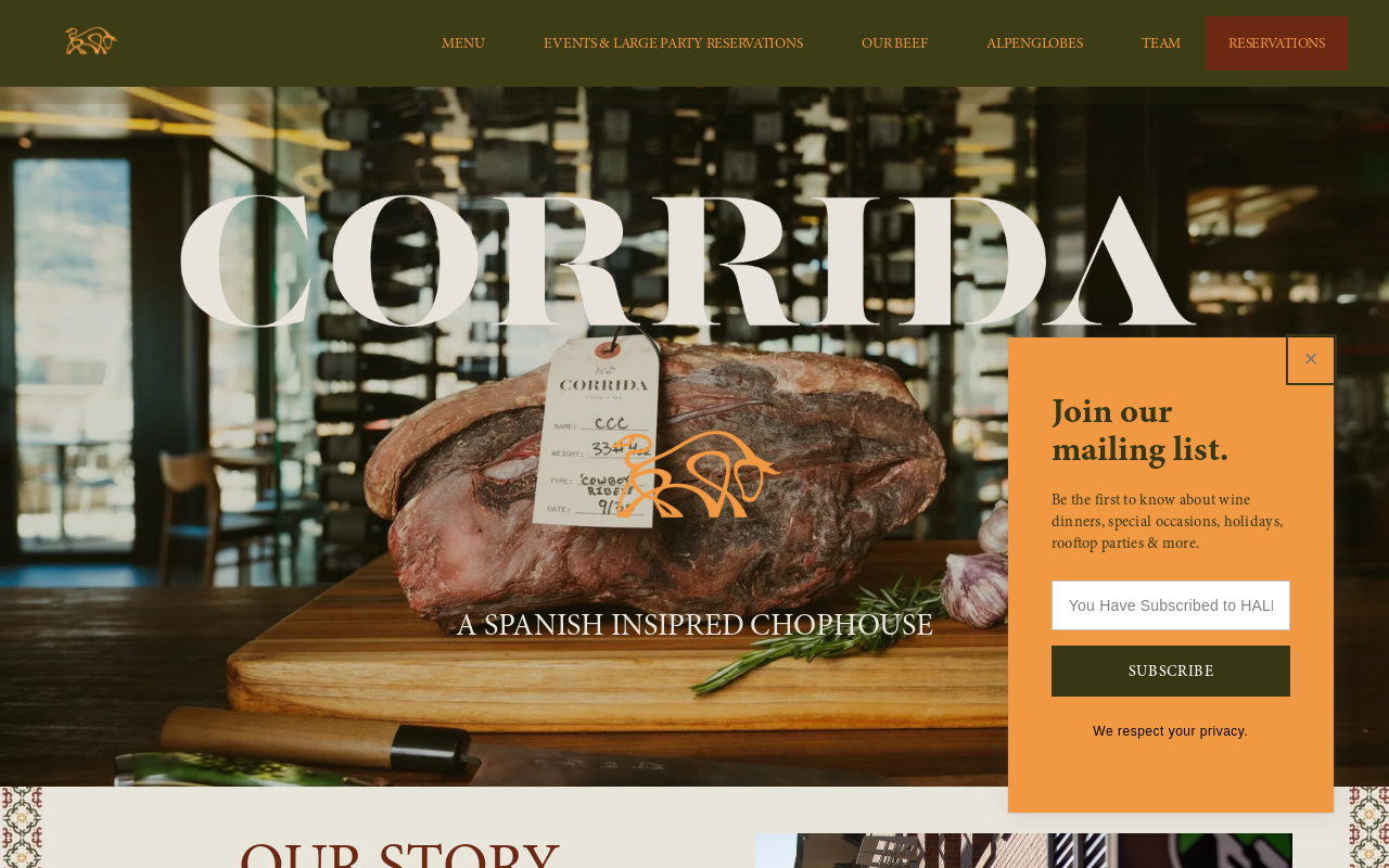 Corrida — screenshot of their official website
