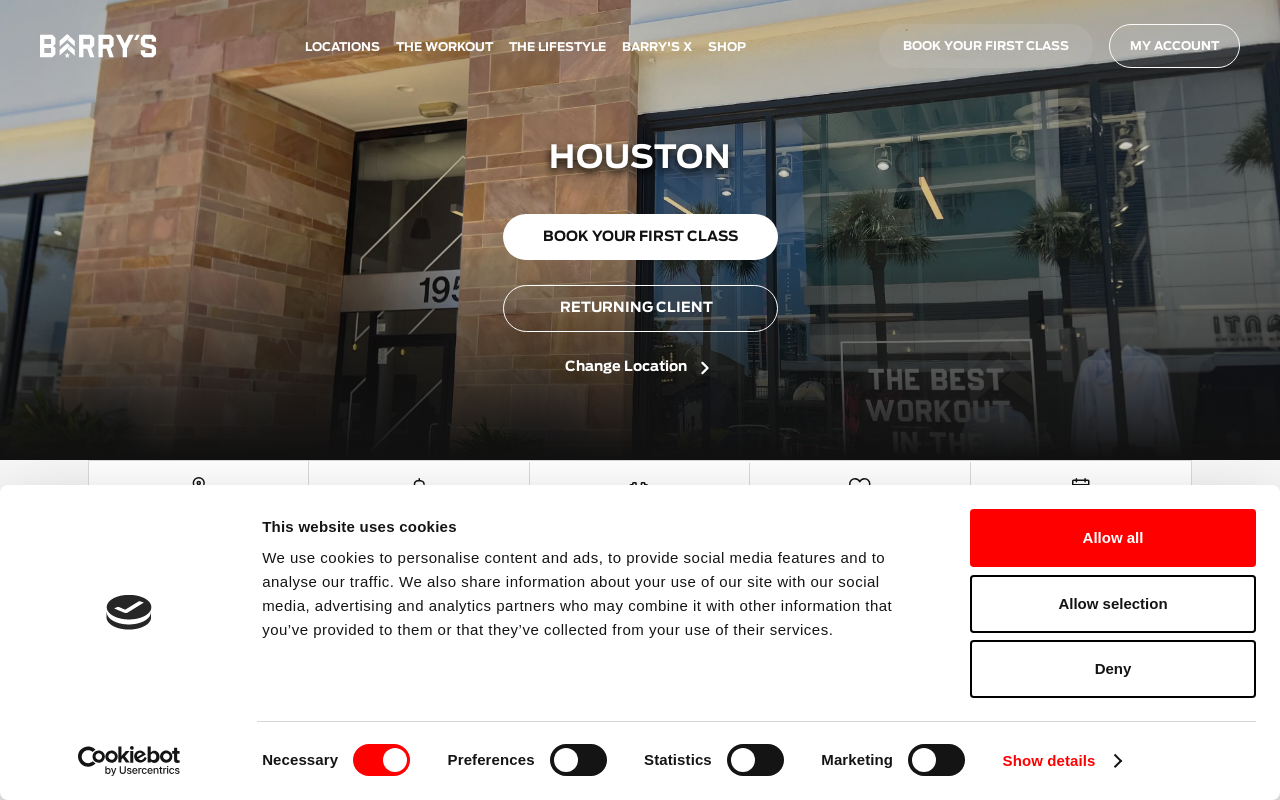 Barry's — screenshot of their official website
