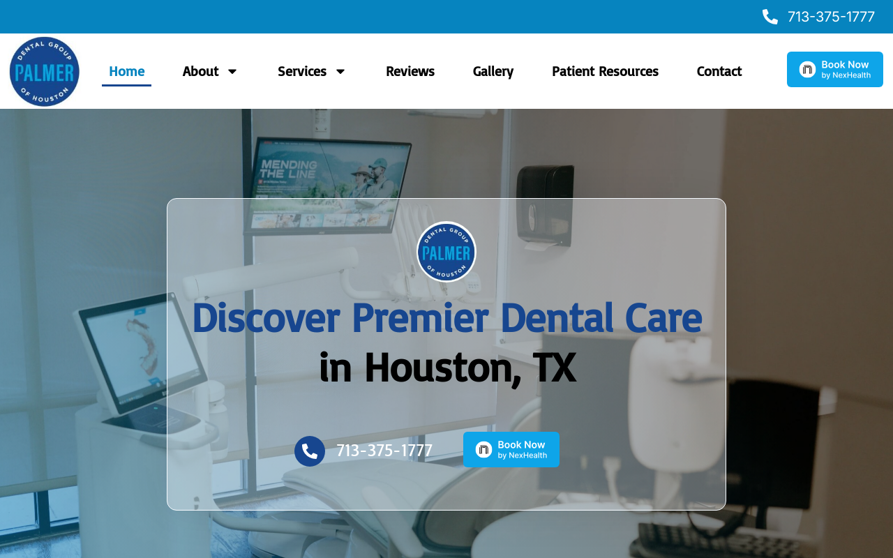 Palmer Dental Group of Houston — screenshot of their official website