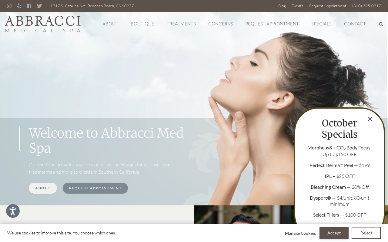 Abbracci — screenshot of their official website