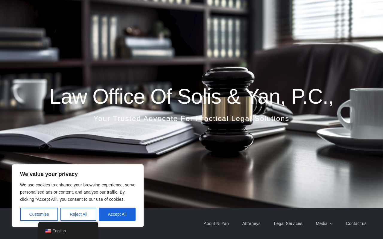 Law Office of Solis & Yan — screenshot of their official website