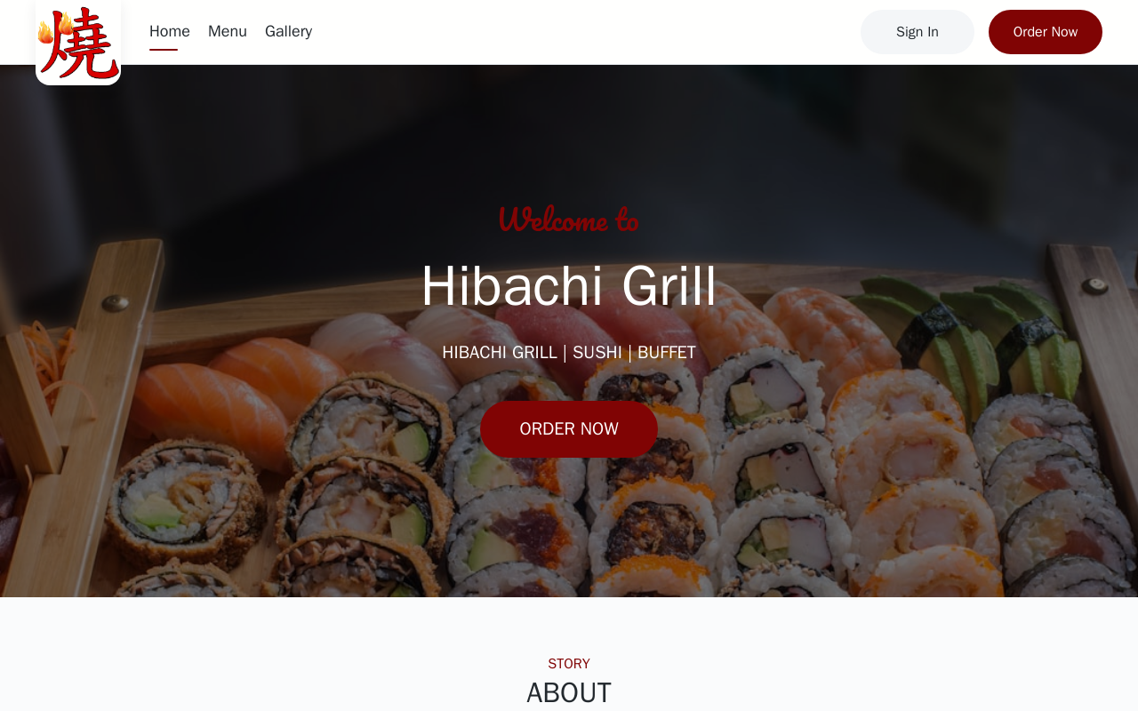 Hibachi Grill & Buffet — screenshot of their official website