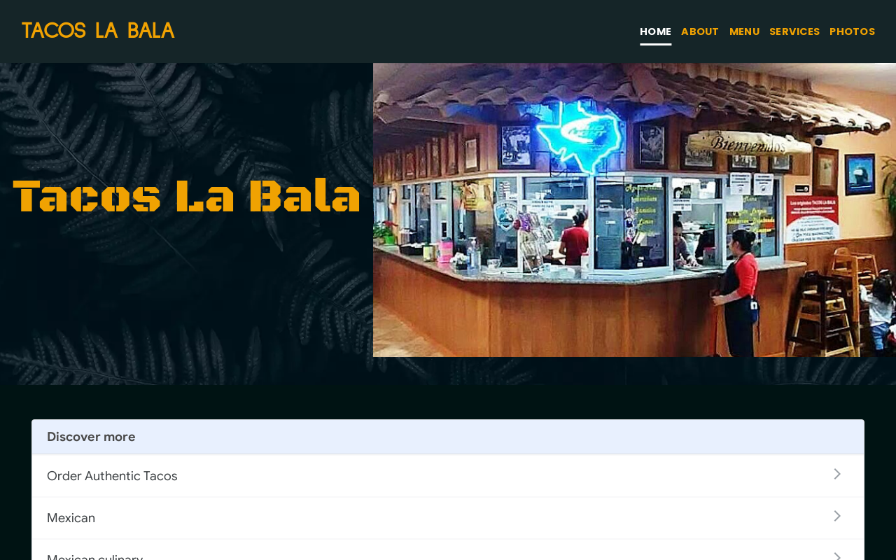 Tacos La Bala — screenshot of their official website