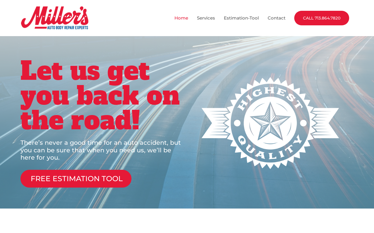 Miller's Auto Body Repair — screenshot of their official website