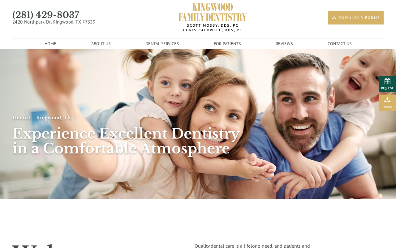 Scott Mosby, DDS - Kingwood Family Dentistry — screenshot of their official website