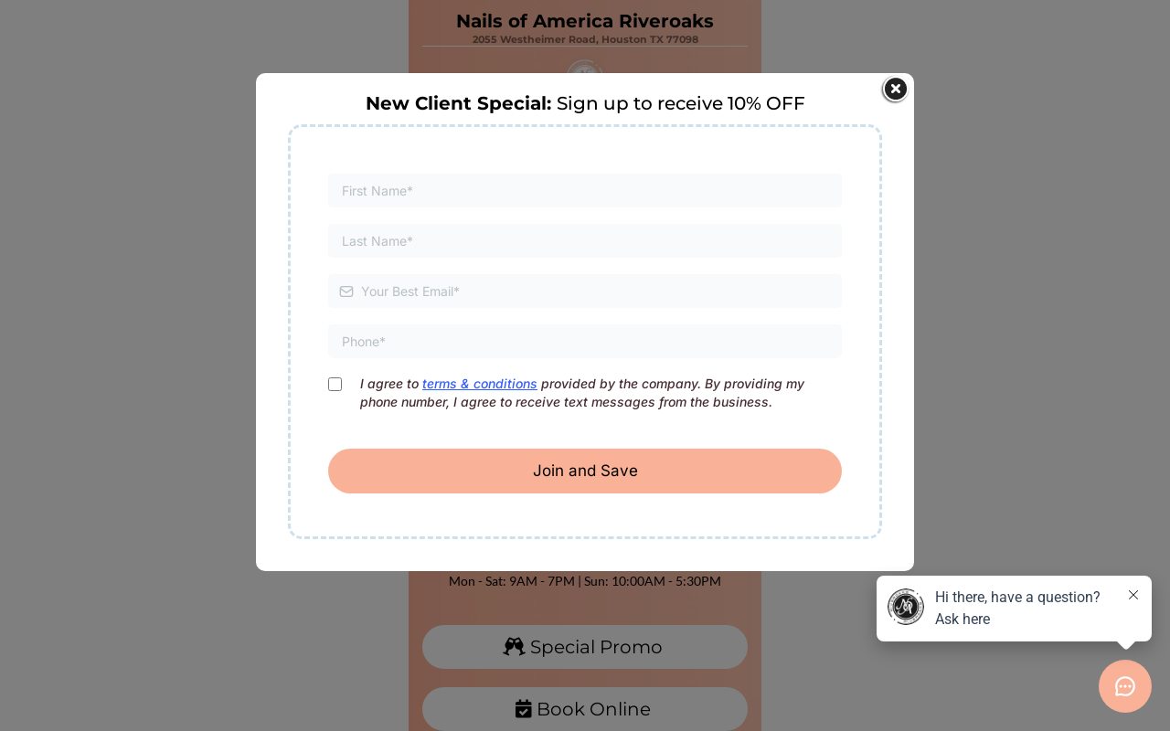 Spa & Nails of America — screenshot of their official website