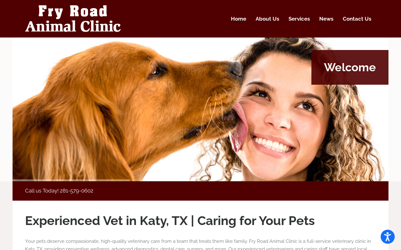 Fry Road Animal Clinic — screenshot of their official website