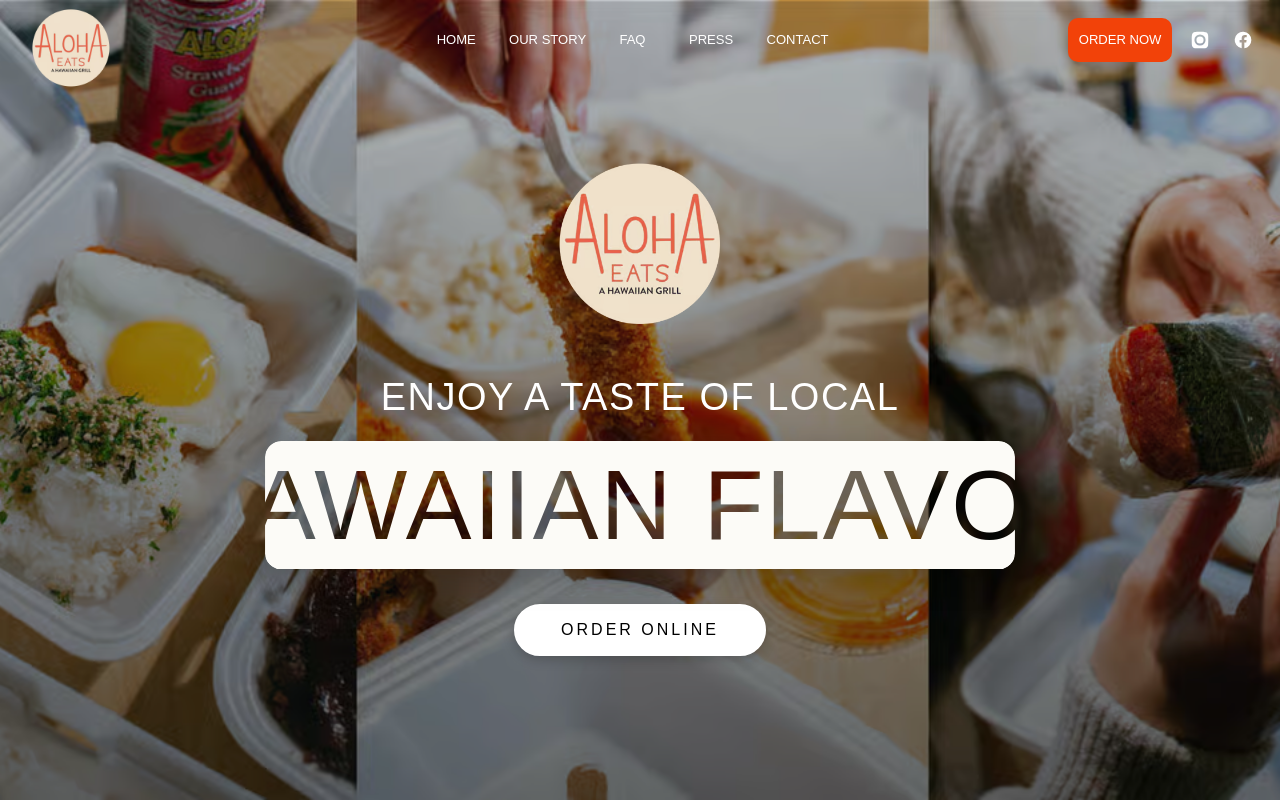 Aloha Eats — screenshot of their official website