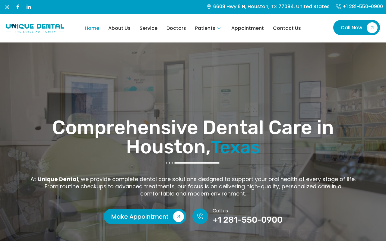 Unique Dental — screenshot of their official website