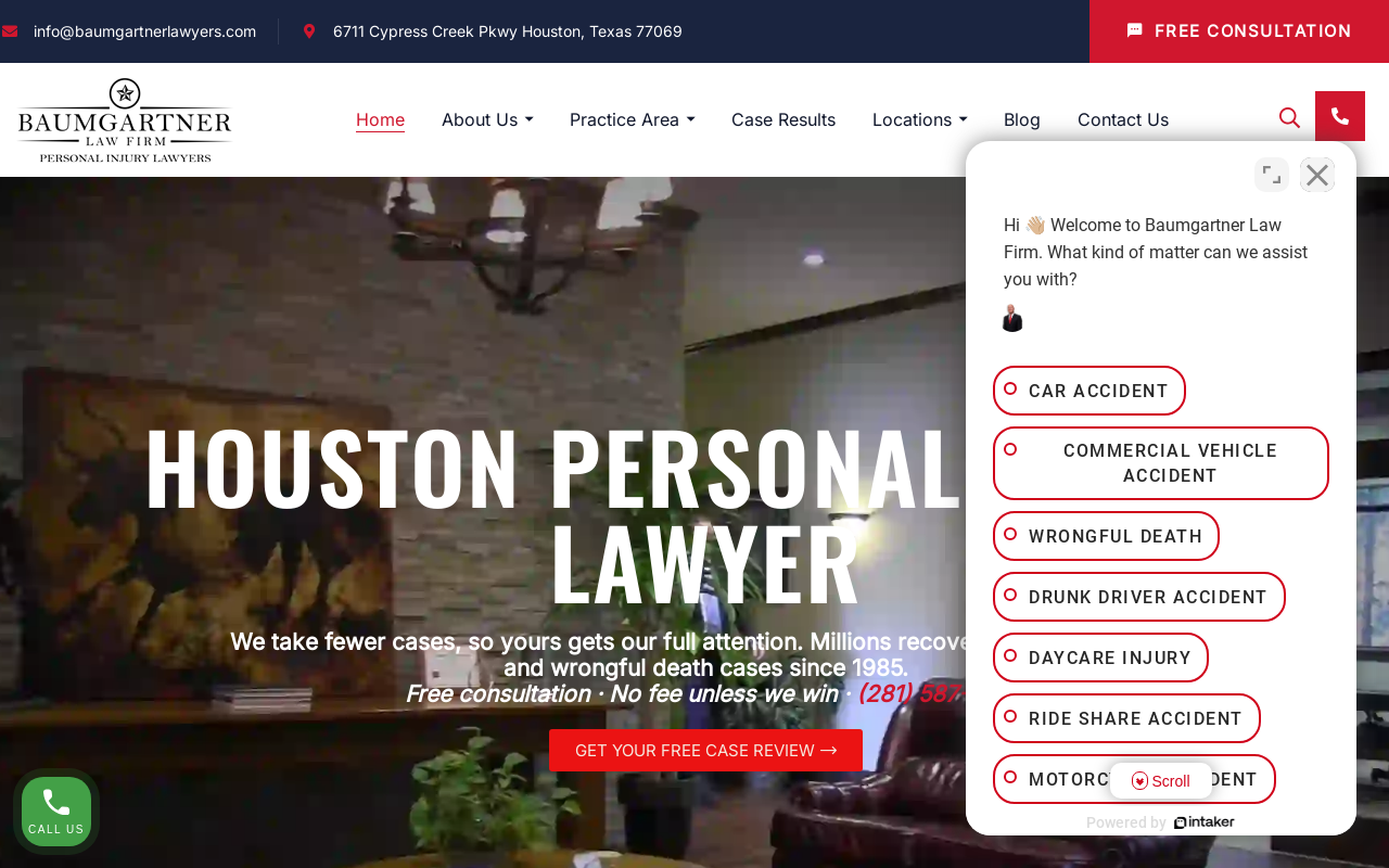 Baumgartner Law Firm — screenshot of their official website
