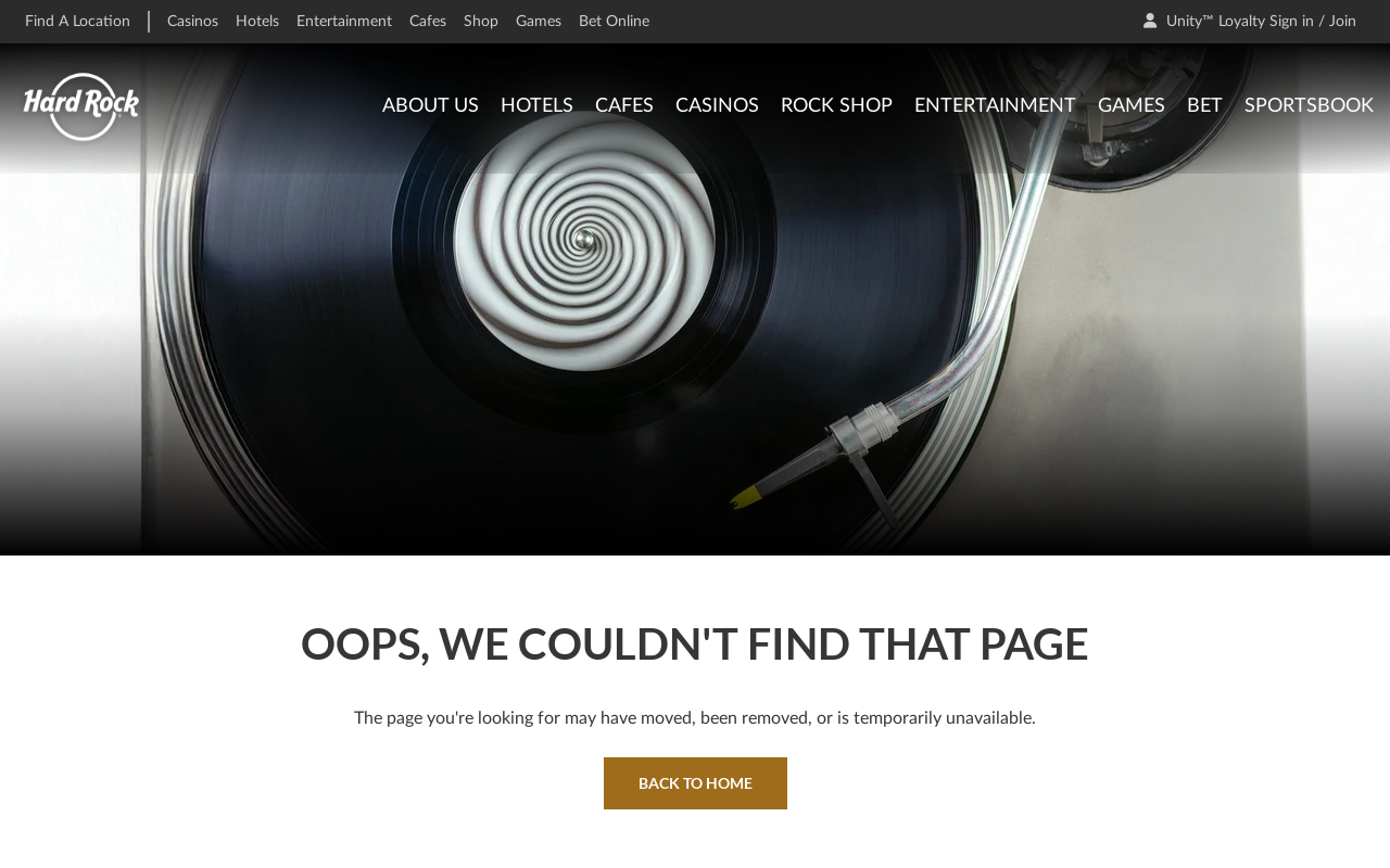 Hard Rock Cafe — screenshot of their official website
