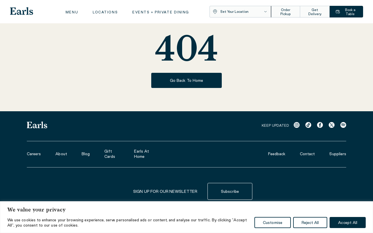Earls — screenshot of their official website