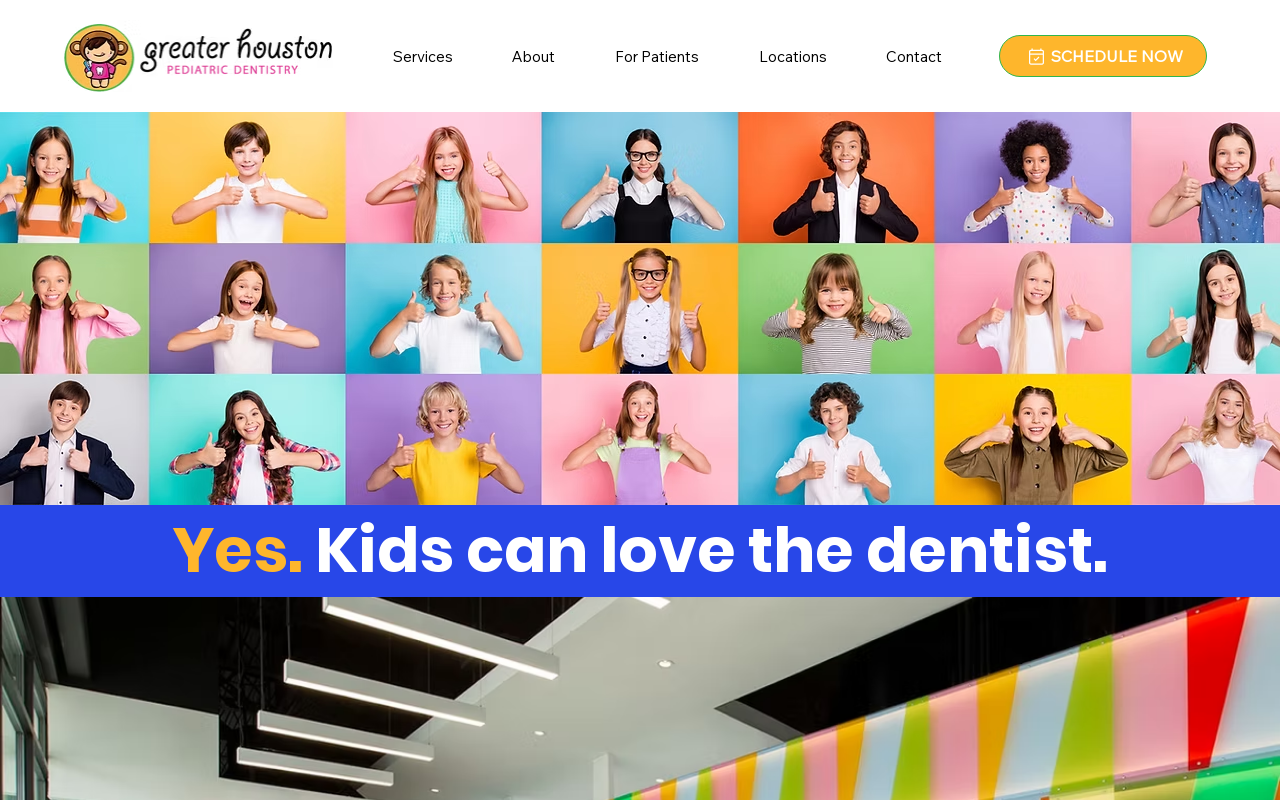 Greater Houston Pediatric Dentistry — screenshot of their official website