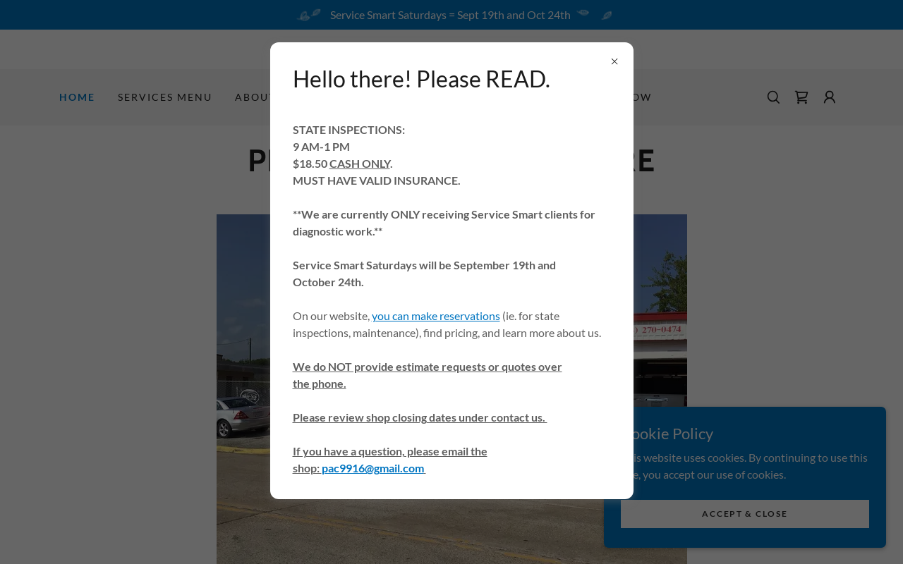 Professional Auto Care — screenshot of their official website