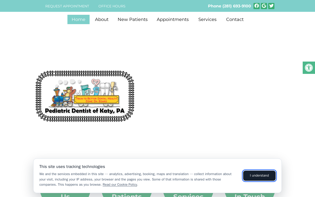 Pediatric Dentist of Katy, PA — screenshot of their official website