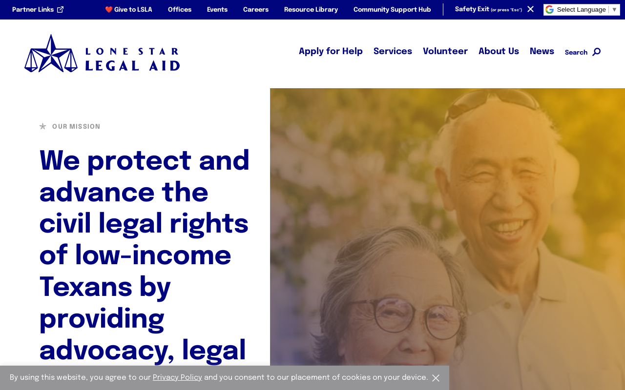 Lone Star Legal Aid — screenshot of their official website