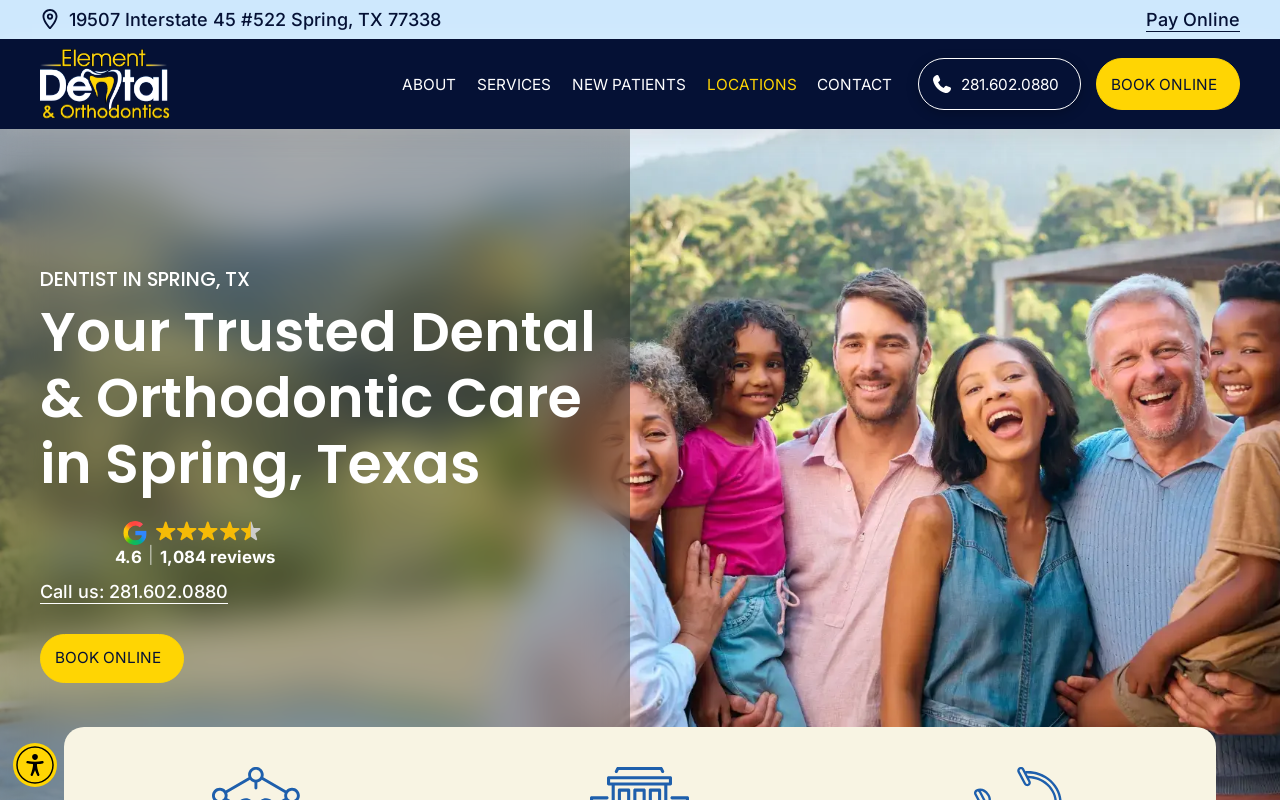 Element Dental — screenshot of their official website