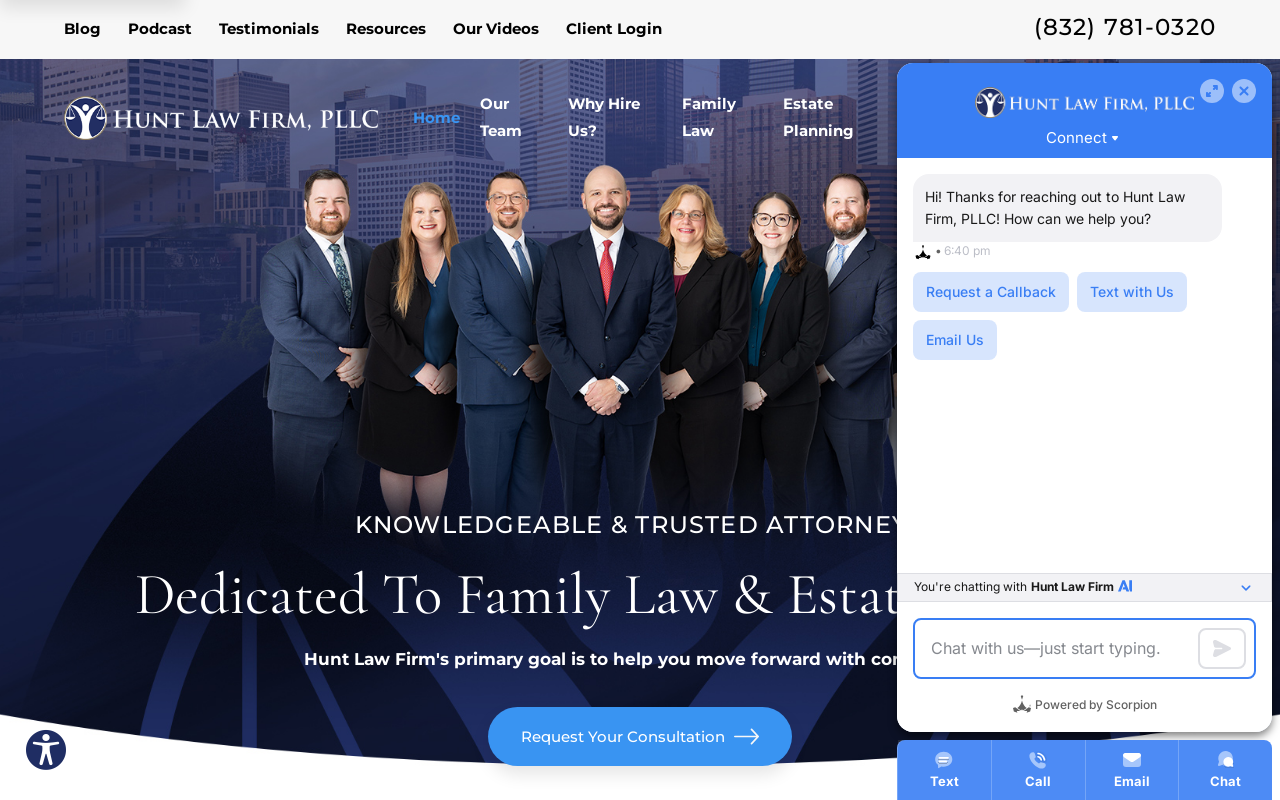 Hunt Law Firm — screenshot of their official website