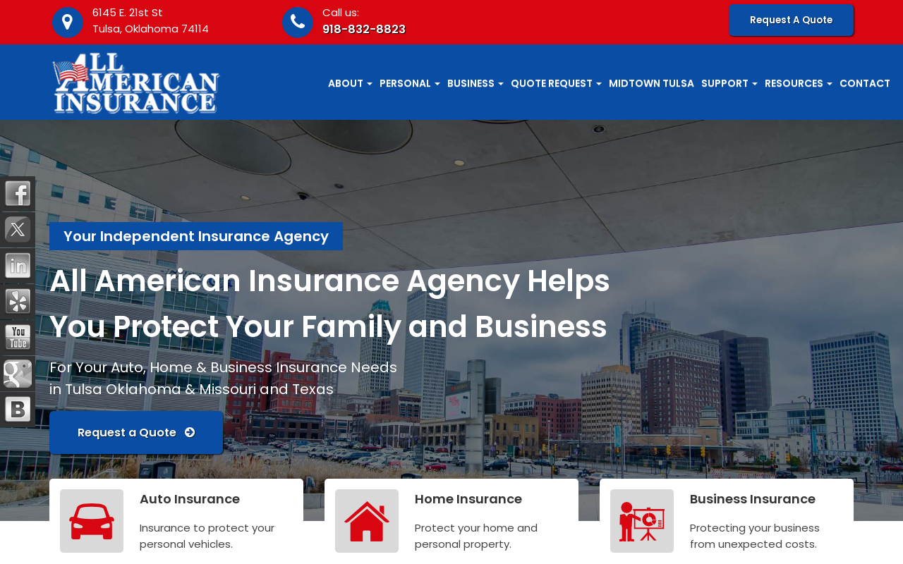 All American Insurance — screenshot of their official website