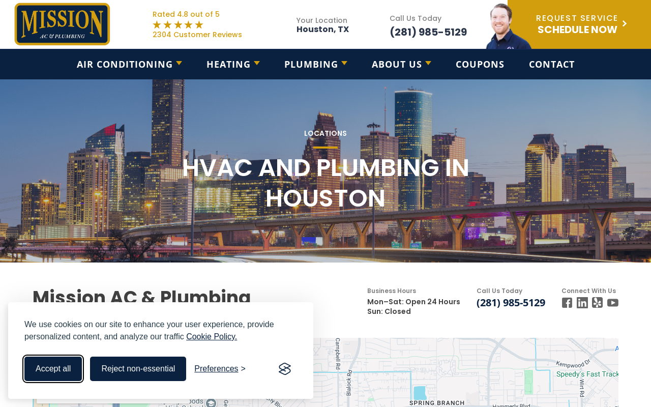 Mission AC, Plumbing & Electric — screenshot of their official website