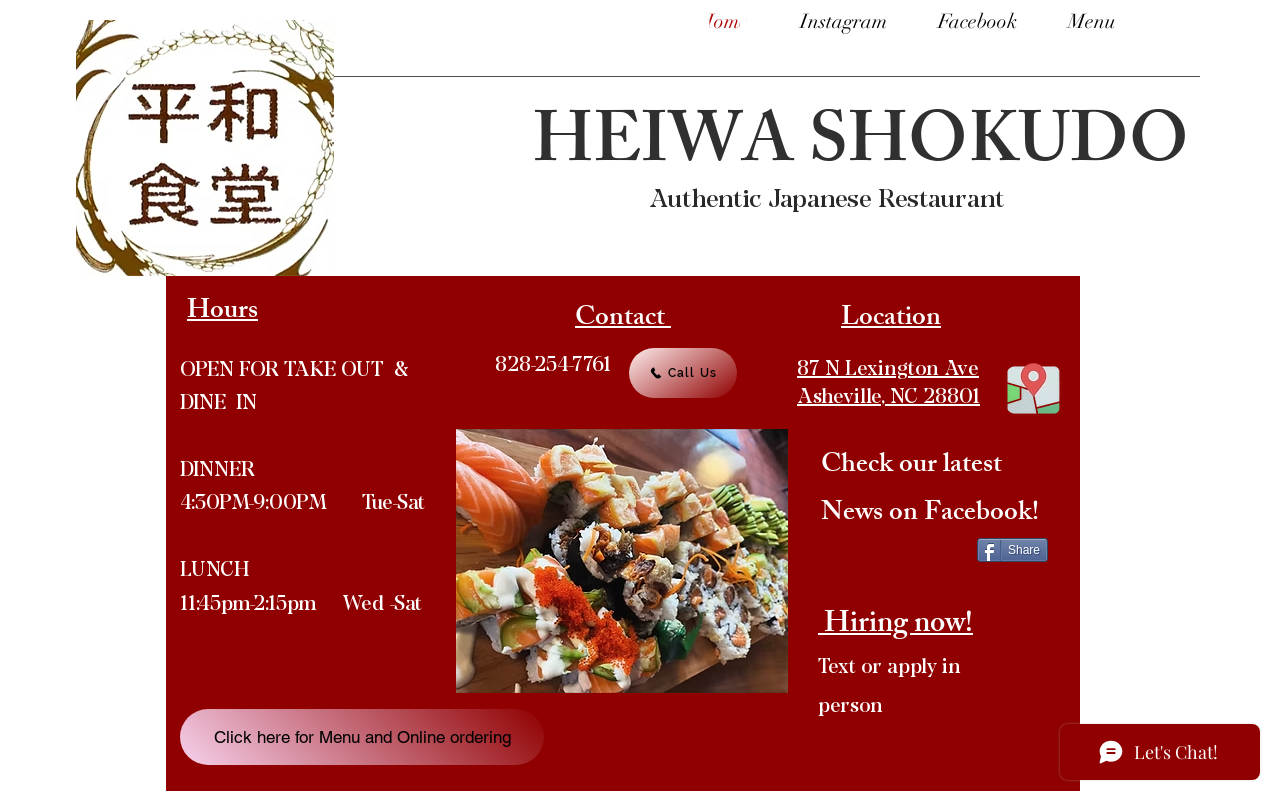 Heiwa Shokudo — screenshot of their official website