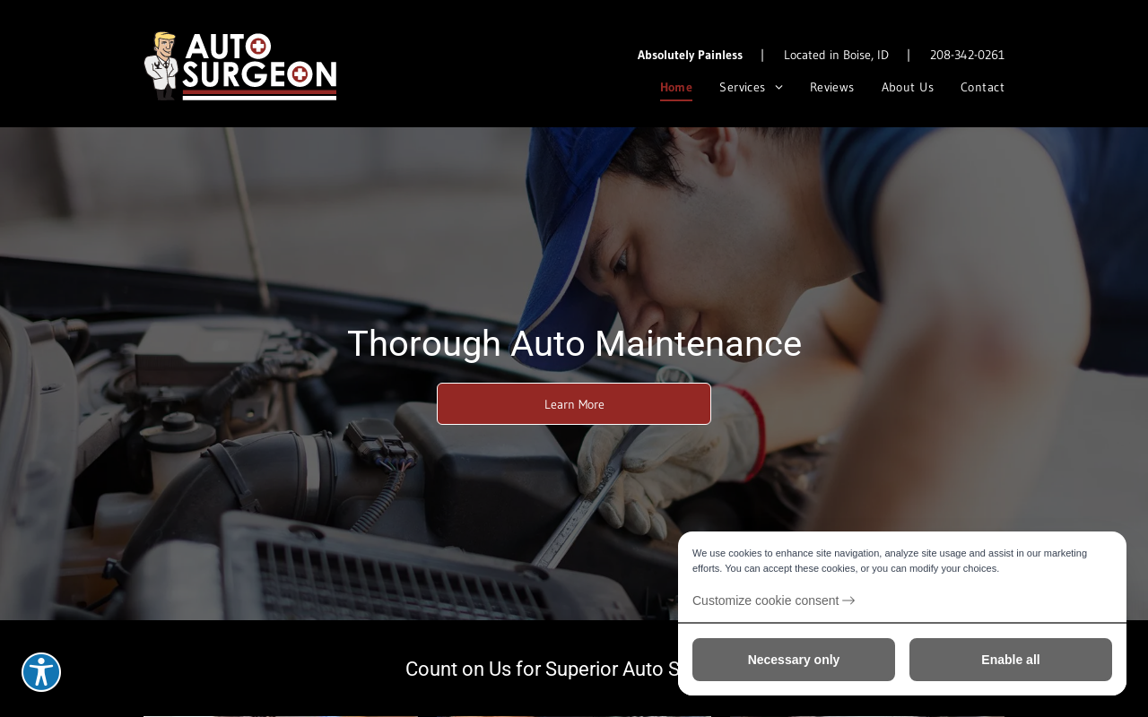 Auto Surgeon — screenshot of their official website