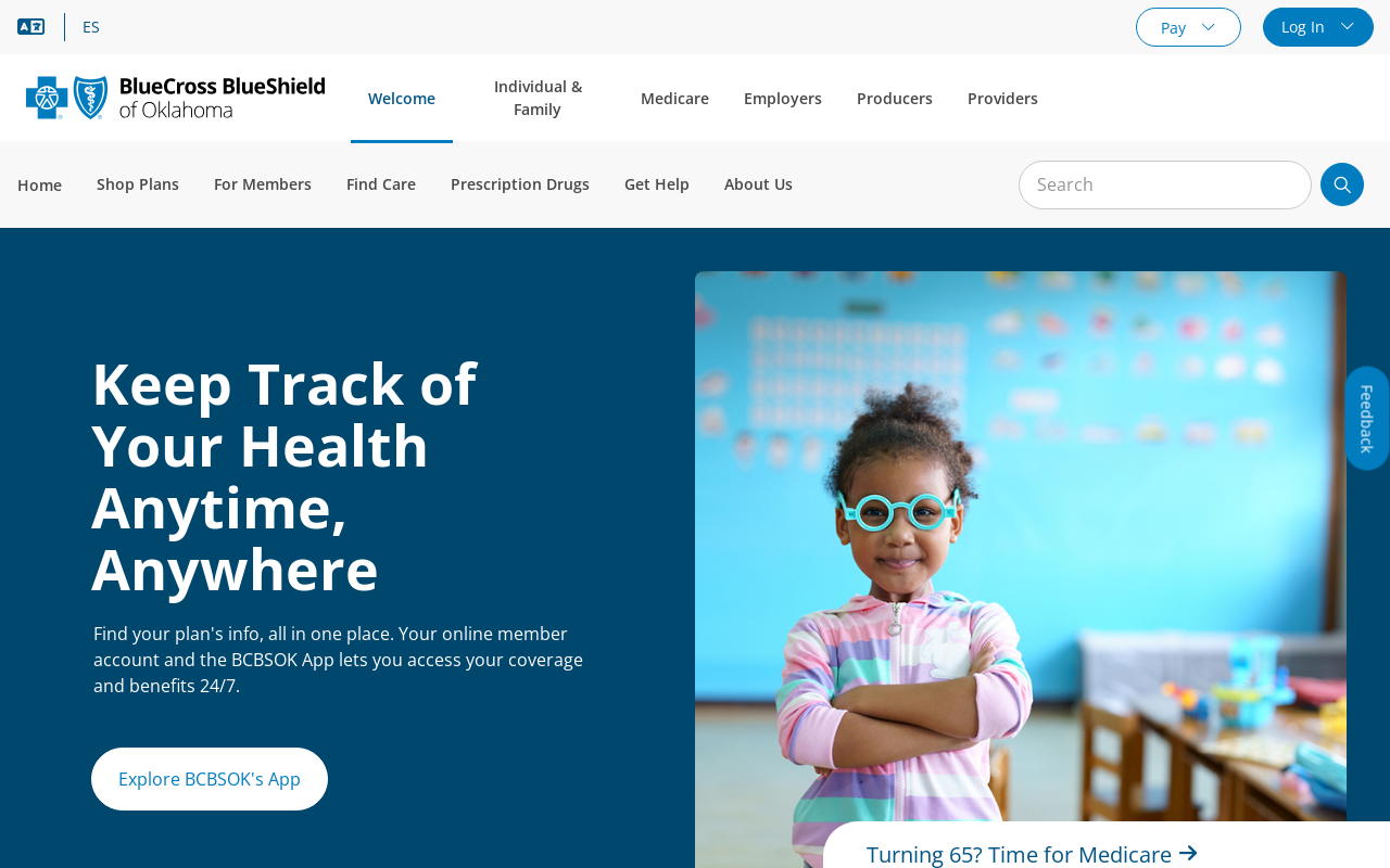 Blue Cross Blue Shield of Oklahoma — screenshot of their official website