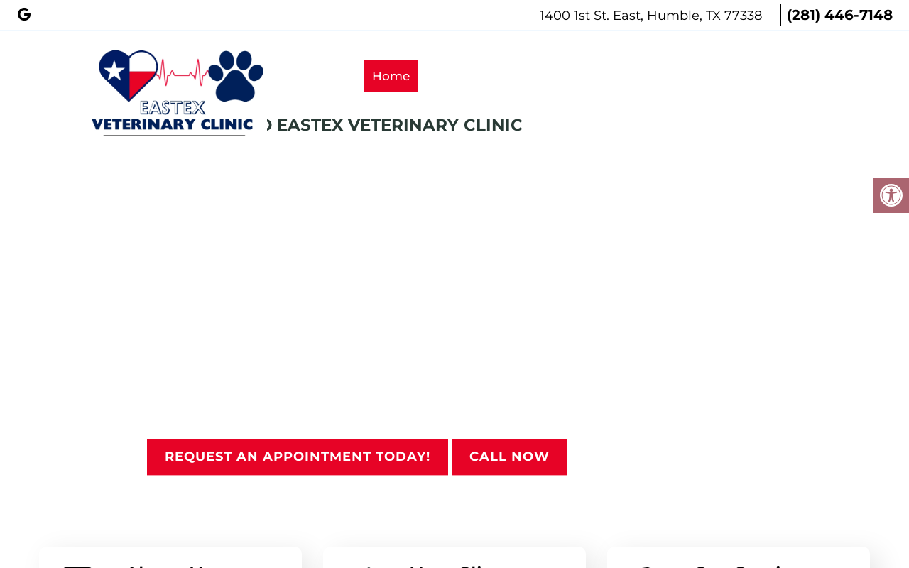 Eastex Veterinary Clinic — screenshot of their official website